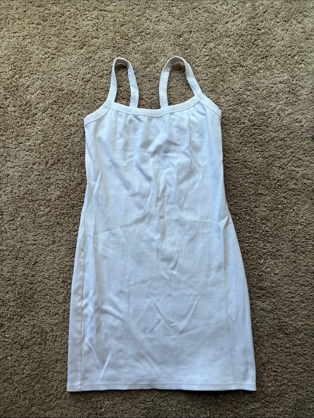 wild fable White Ribbed Mini Tank Dress